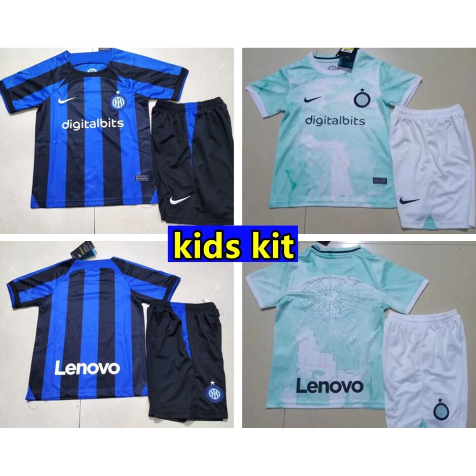 Bộ Quần Áo Bóng Đá Đội Tuyển Inter Milan Mùa Giải 22 / 23 Dành Cho Trẻ 2022 2023