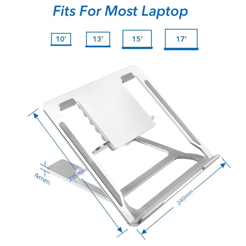 Giá đỡ laptop bằng nhôm chống trượt tiện lợi