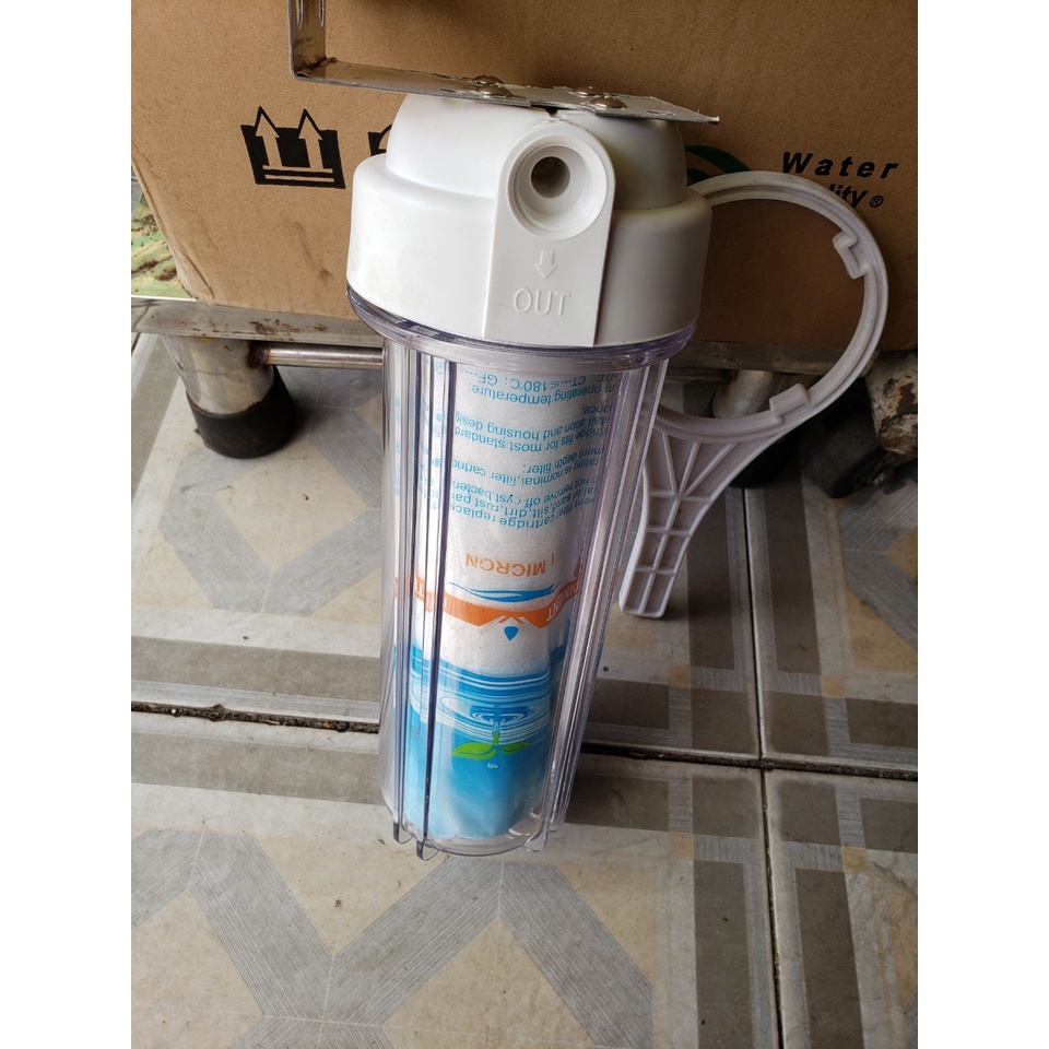 Bộ lọc thô đầu nguồn 10inch Tặng kèm 2 cái co răng 21 ra phi 10, 6