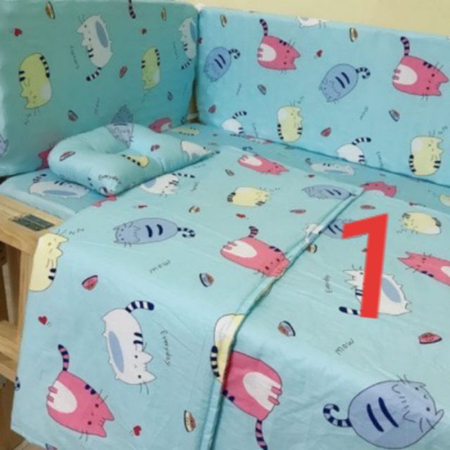 Ga chun bọc đệm cũi kt 73x110 chất cotton Hàn Quốc đẹp dùng cho cũi 80x120