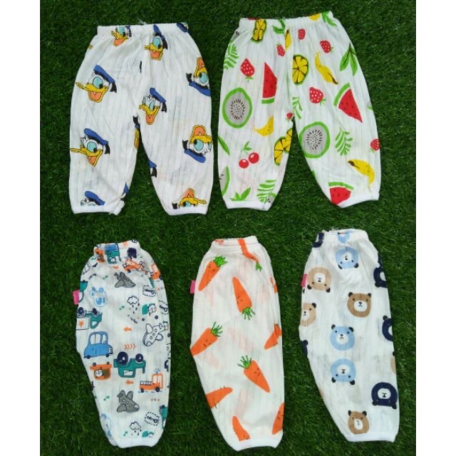 Quần dài cotton giấy cho bé trai bé gái size 4-16kg