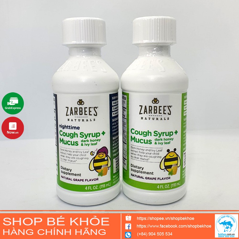 Siro Zarbees Cough Syrup + Mucus - tiêu đờm 118ml - USA