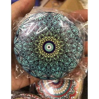 Gương thổ cẩm 2 mặt mini bỏ túi