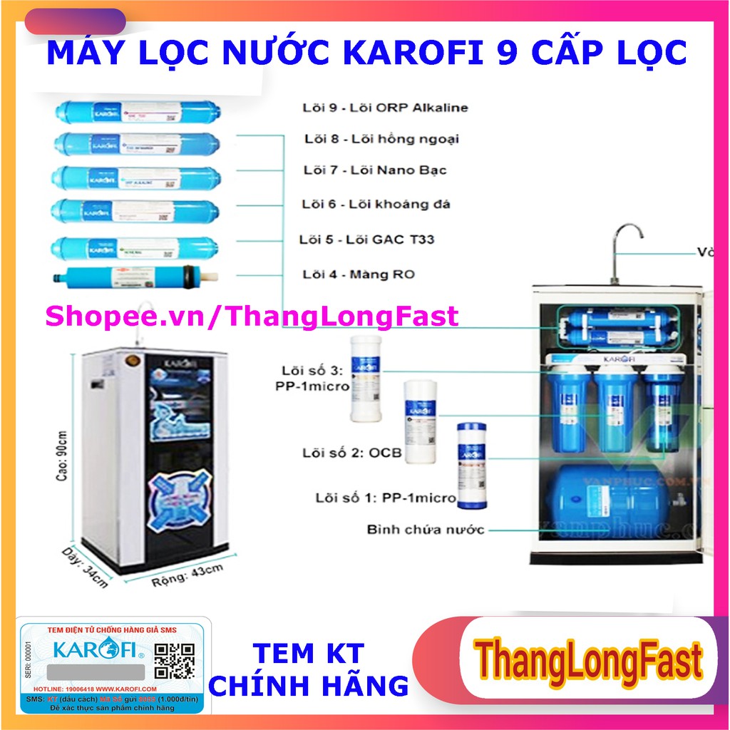 LÕI LỌC NƯỚC KAROFI SỐ 9 NANO SILVER  - LÕI KAROFI SỐ 9