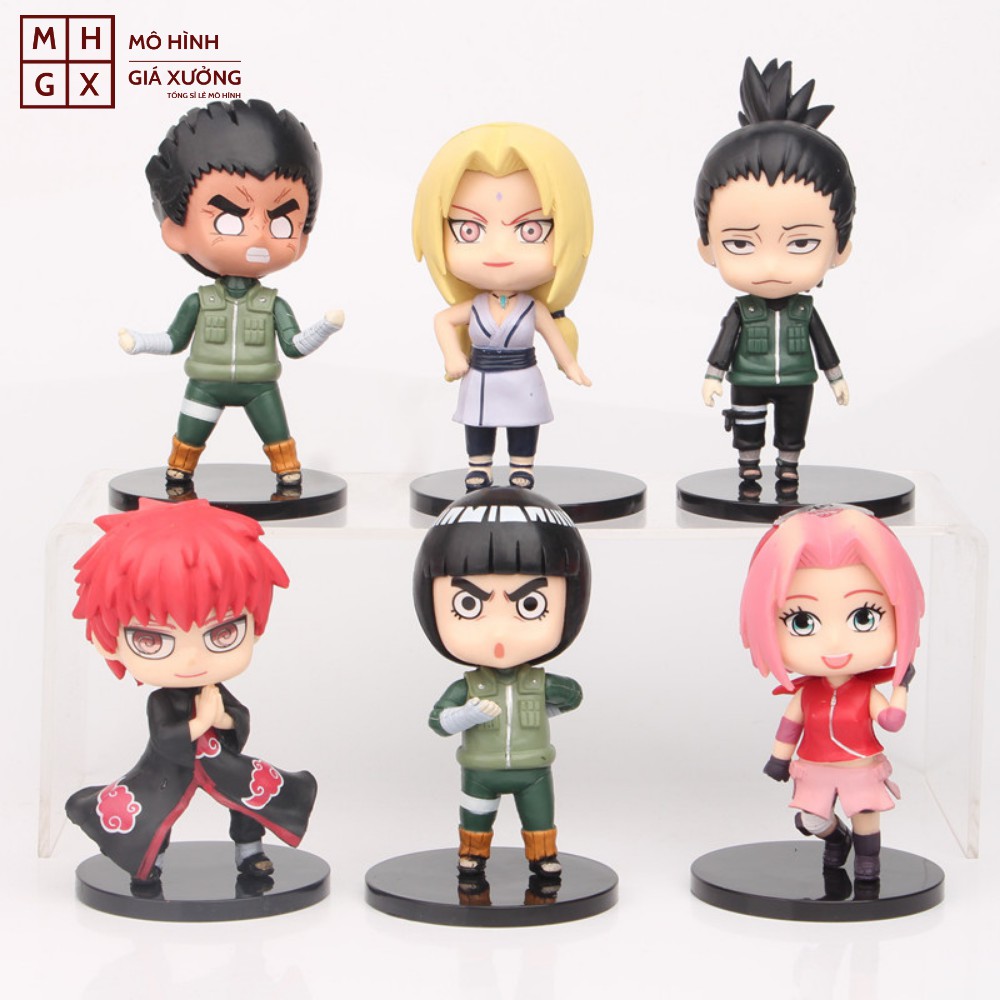 Mô hình Naruto chibi bán lẻ 12 nhân vật Naruto Sakura Gaara Shikamaru Itachi Kakashi Lee Orochimaru Tsunade...