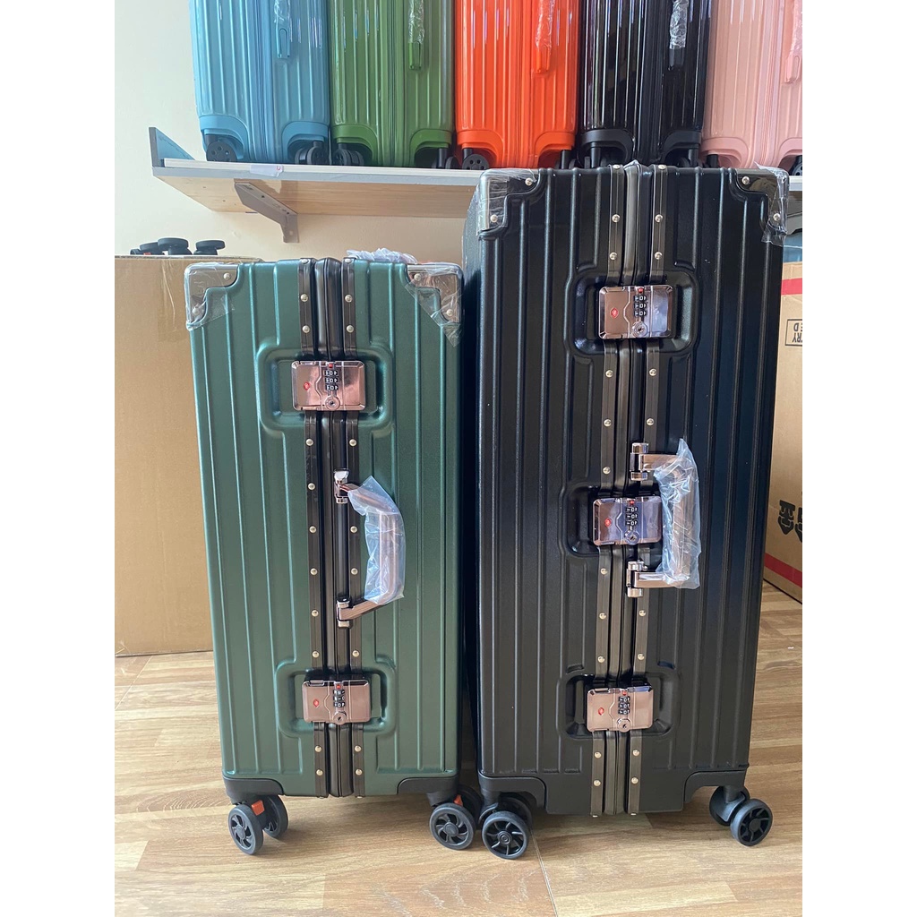 Vali khung nhôm kéo khóa sập cao cấp chống vỡ, chống trộm size 20 inch 24 inch 29 inch