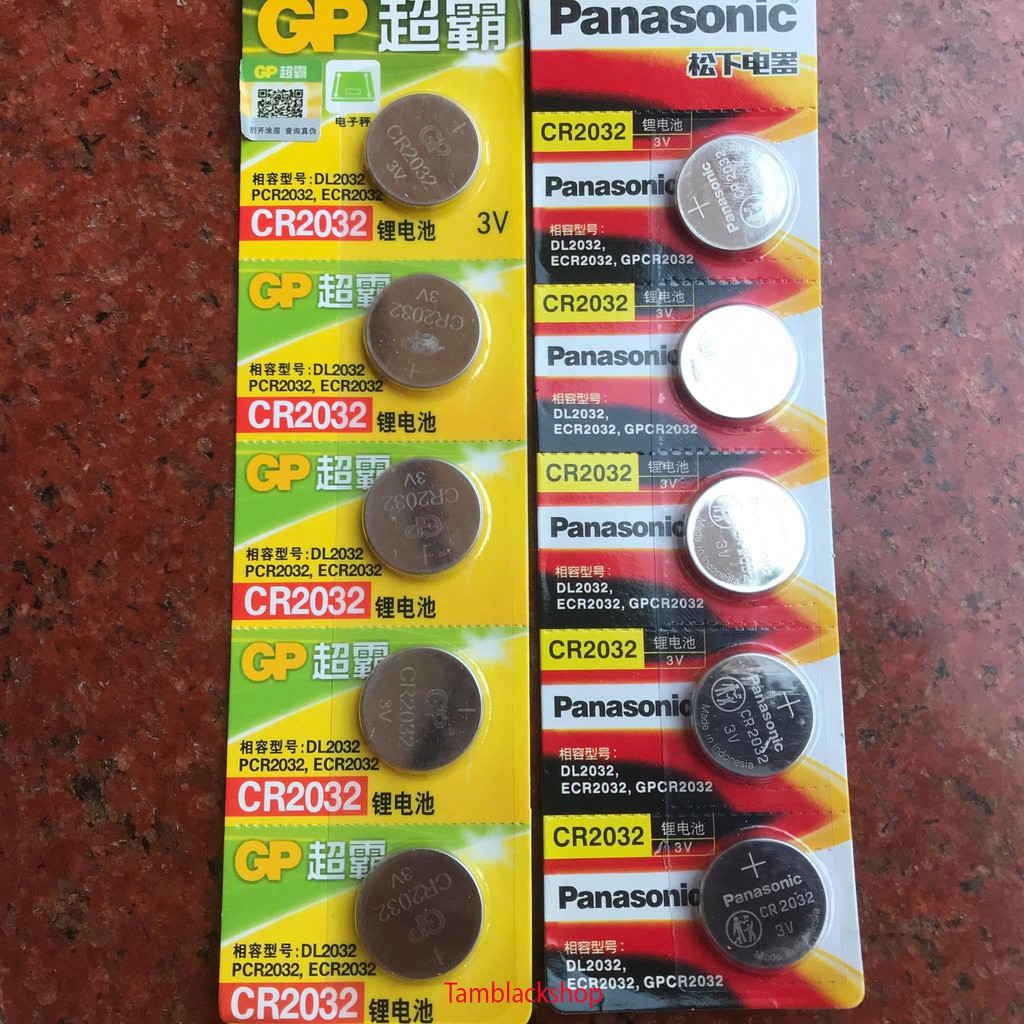 Pin CR2032 3V Cmos cho Pc Laptop, Pin remote smartkey cho các loại xe, đèn led ( panasonic và gp vỉ 5 viên )