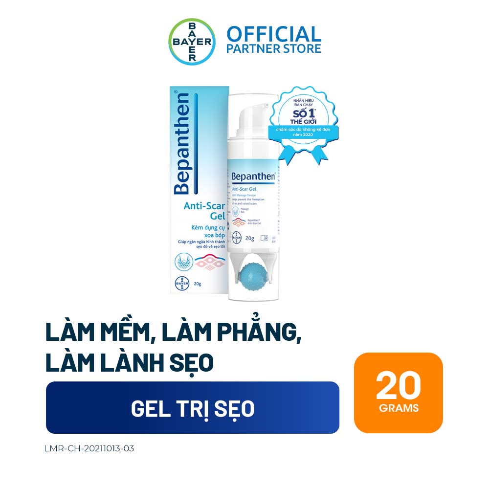 Gel giúp ngăn ngừa hình thành sẹo đỏ và sẹo lồi Bepanthen Anti-scar Gel 20g