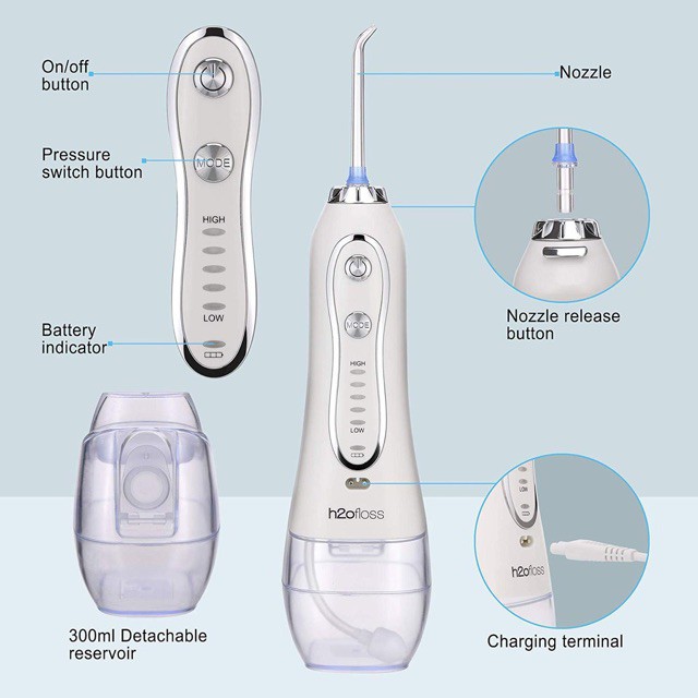 Máy tăm nước ❤ FREESHIP ❤ Bộ Tăm nước cầm tay h2ofloss HF-6 , tăm nước , Cam kết 1 đổi 1 trong 30 ngày