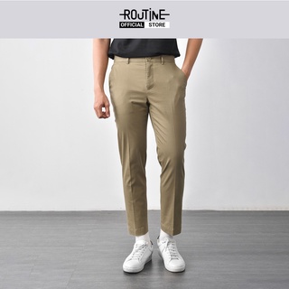 Quần kaki nam trơn form slim crop - routine 10s21pca009