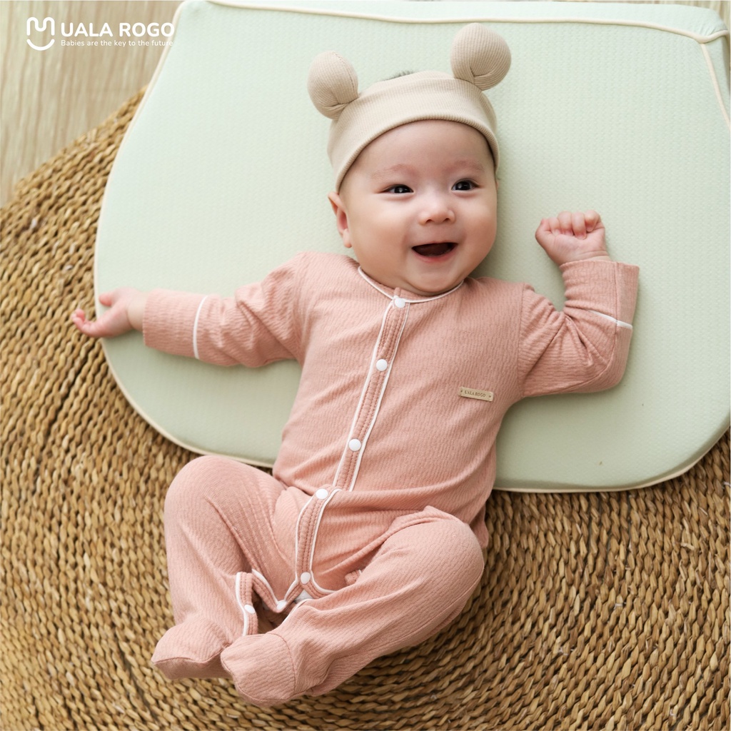 Bộ body sơ sinh liền tất Uala Rogo mềm mại ấm áp