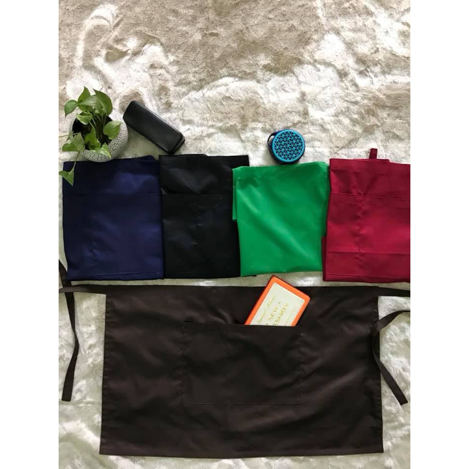 Tạp dề Yếm nâu, đen, đỏ đô, xanh biển, xanh két - Kaki Cotton Hàn Quốc, giá rẻ nhất