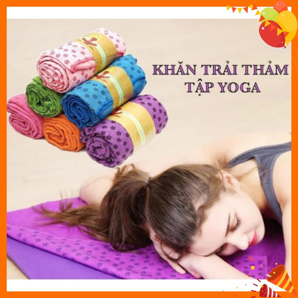 [FREESHIP] KHĂN TRẢI THẢM TẬP YOGA_THẢM TẬP GYM VỚI HẠT PVC CHỐNG TRƠN TẶNG TÚI ĐỰNG