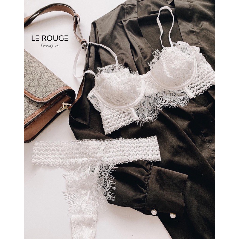 Set áo gọng ren mi trắng Lerou - SGM