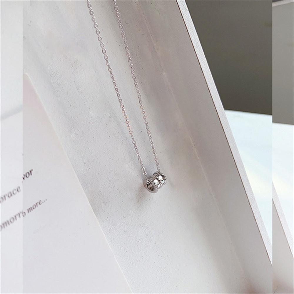 Vòng cổ 3 màu tùy chọn đính đá kim cương đơn giản thời trang dành cho nữ