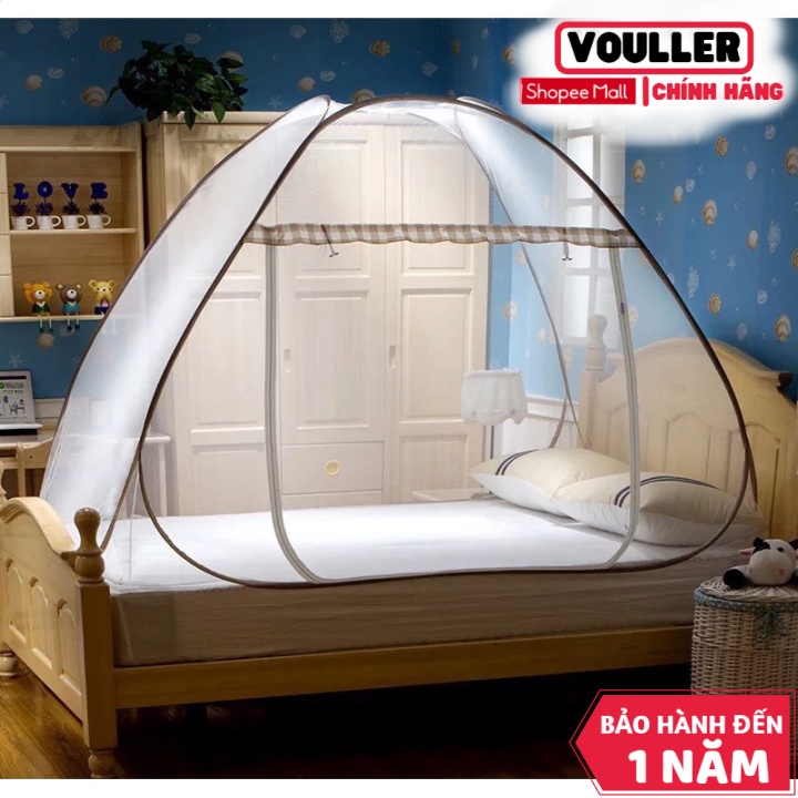 Mùng Ngủ Chụp Vouller Thông Minh 1M8X2M, Màn Chụp Tự Bung, Mùng Xếp Gấp Gọn Tiện Lợi.