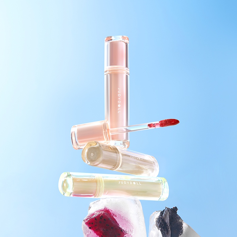 Son Bóng Judydoll Tráng Gương Đầu Cọ Silicon Trọng Lượng Nhẹ Màu Trà Nước Không Dính Cốc