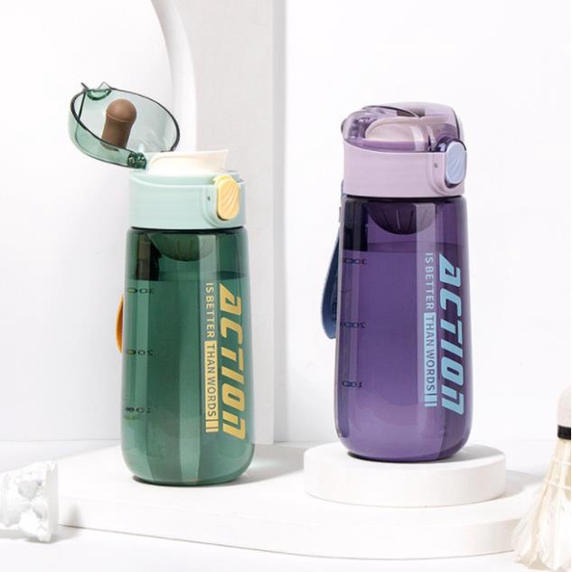 Bình Nước Thể Thao 350ml 550ml Nút Nhấn Nắp Bật Tự Động