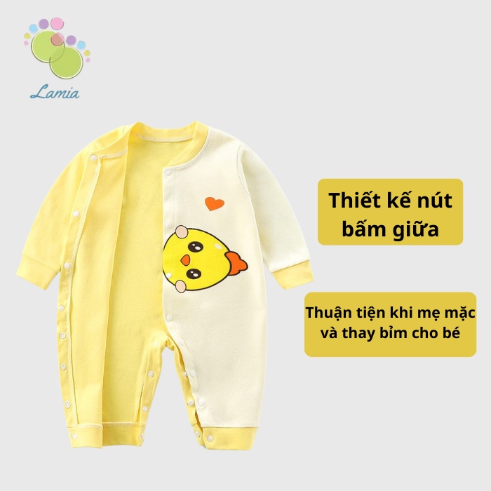 Body Dài Tay Cotton Thu Đông Họa Tiết Đáng Yêu Cho Bé Trai Bé Gái Lamia 𝟏𝟓𝐁𝐃𝐃