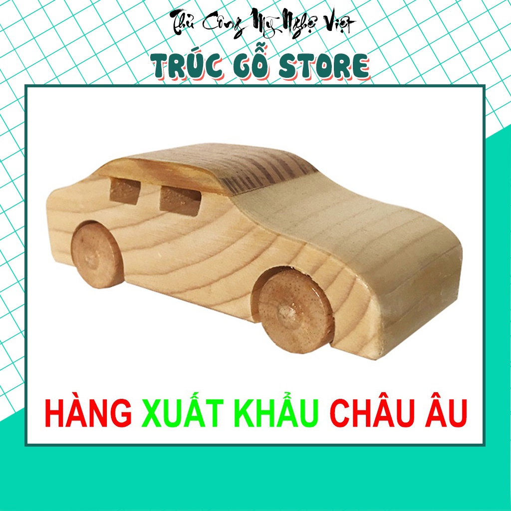 Xe đồ chơi gỗ an toàn cho bé - Xe oto 4 chỗ