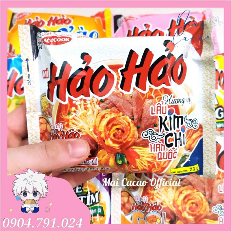 Gói Mì Tôm Hảo Hảo vị Chua cay/ Sa tế hành tím/Sườn heo/Gà vàng/Mì xào chua