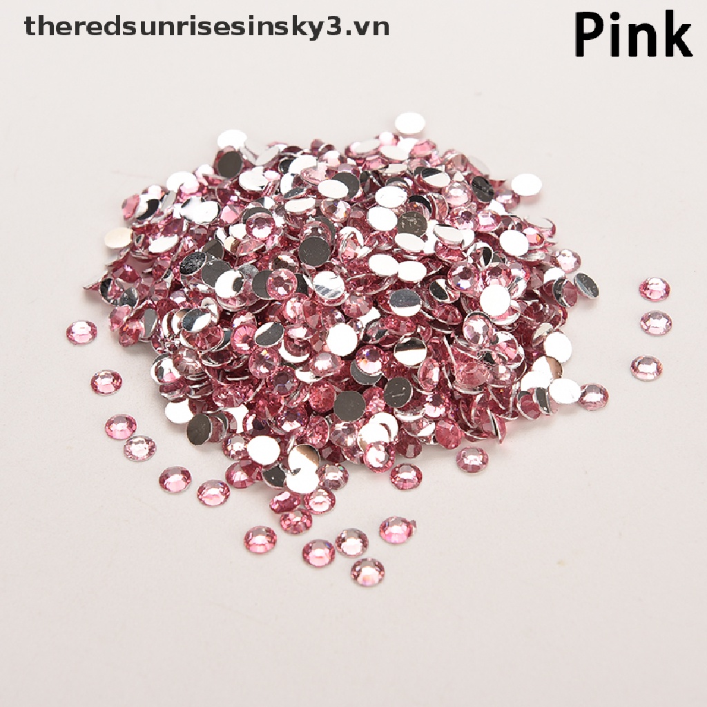 Set 1000 Hạt Pha Lê Tròn Mặt Phẳng Trang Trí Móng Tay Nghệ Thuật DIY 4mm