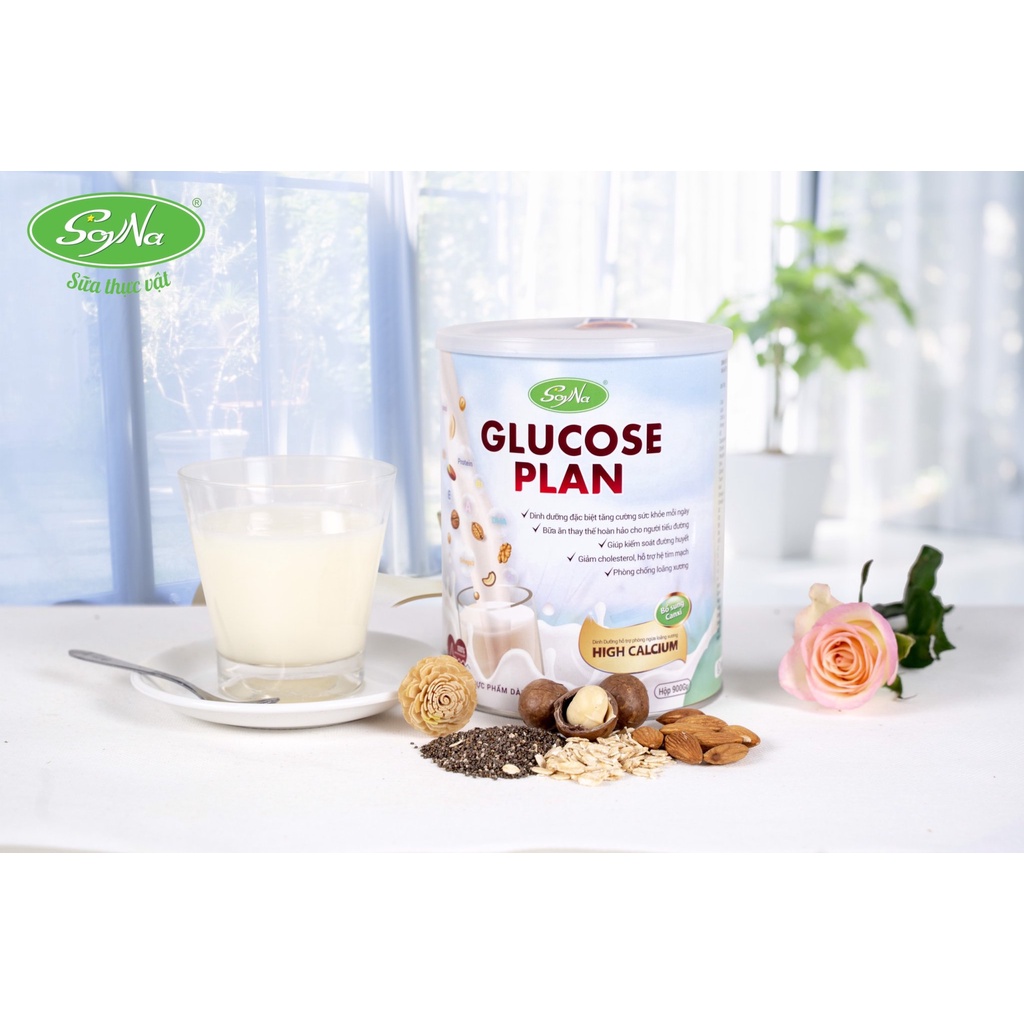 Sữa Thực Vật Glucose Plan Canxi Soyna 900g - Chính Hãng,Giảm cân,Bổ sung canxi