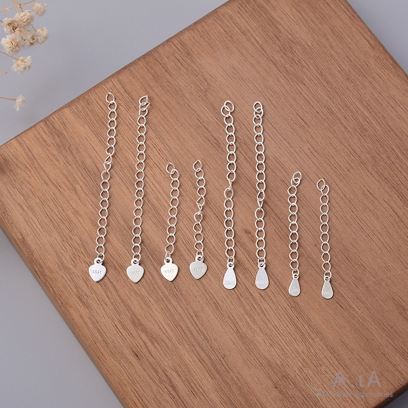 █diy゜ S925 Bạc●Vòng Tay Mở Rộng Bằng Bạc Sterling S925 Hình Trái Tim Đơn Giản Thời Trang DIY