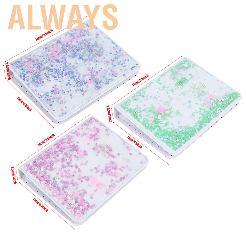 Album giữ ảnh 64 túi với bìa trang trí cát kim tuyến xinh xắn