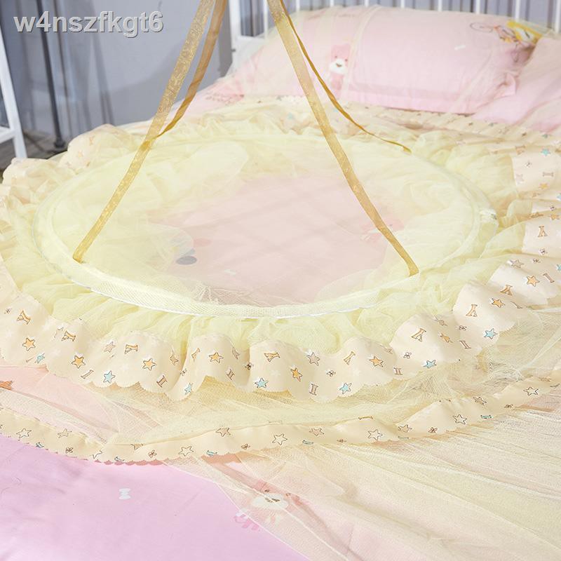 ▫Trẻ em lưới chống muỗi dạng vòm Công chúa phong cách trần hồng màn giường đơn đôi lớn hàng đầu