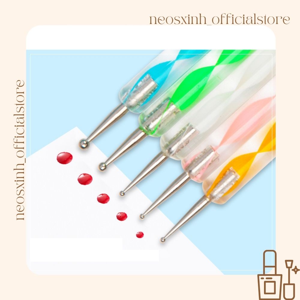 Bộ 5 Cọ Chấm Bi Vẽ Móng - Neosxinh Nails