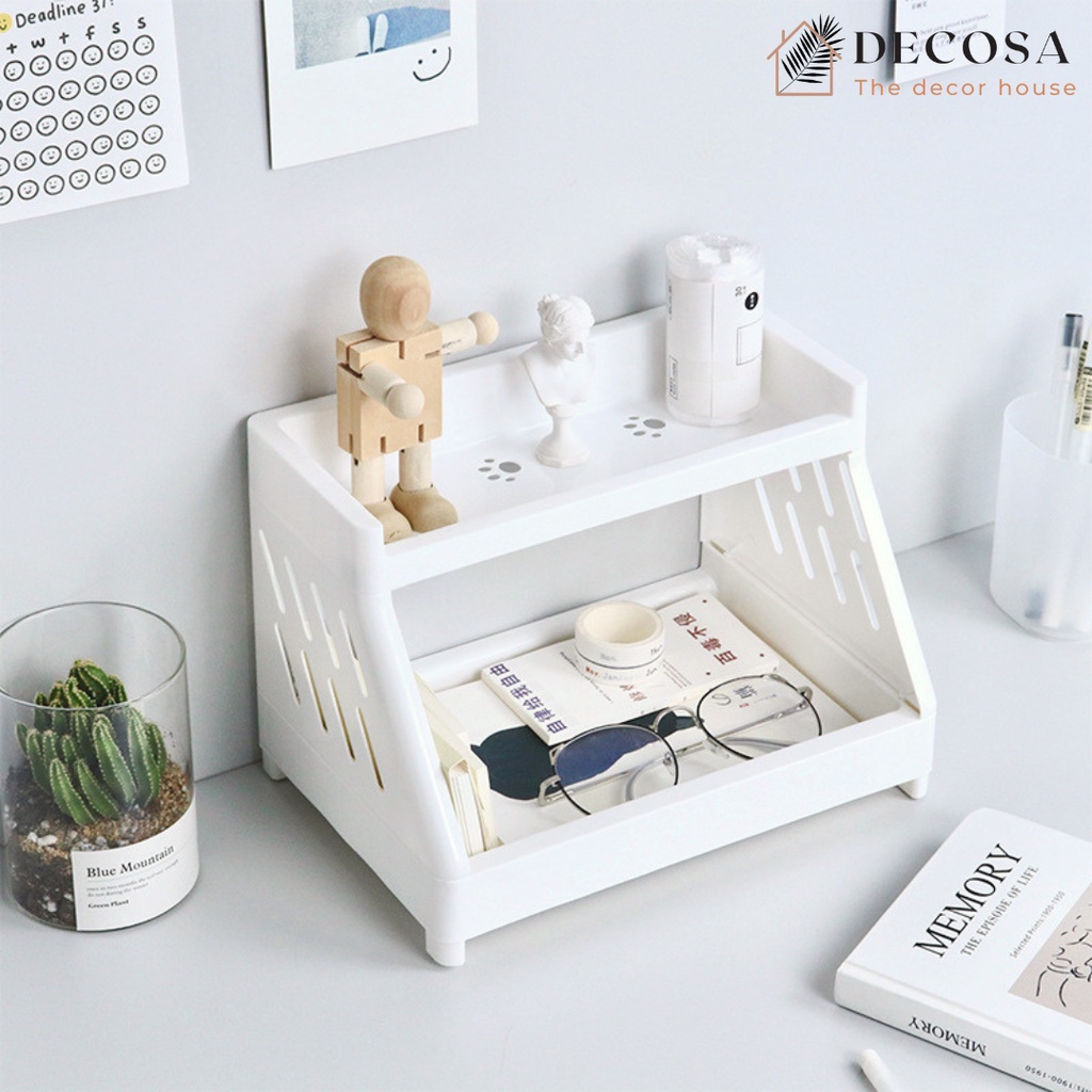 Kệ đựng đồ đa năng mini 2 tầng trang trí bàn học DECOSA