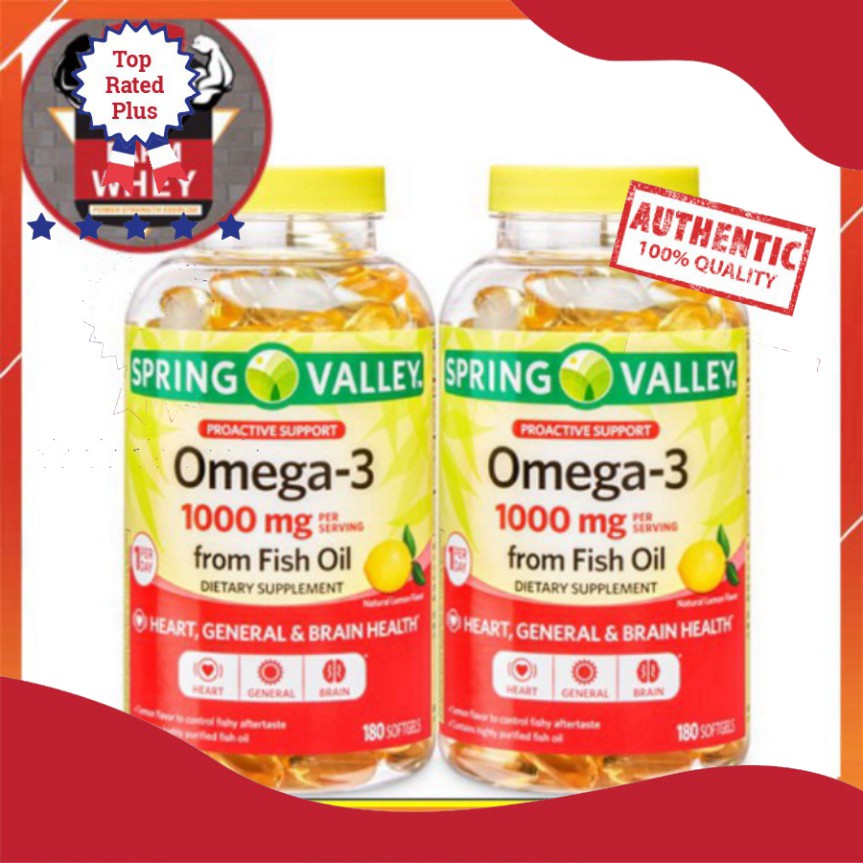 GIẢM GIÁ Viên Uống Omega_3 1000mg from Fish Oil Spring Valley (645mg EPA/310mg DHA) - 180 Viên GIẢM GIÁ