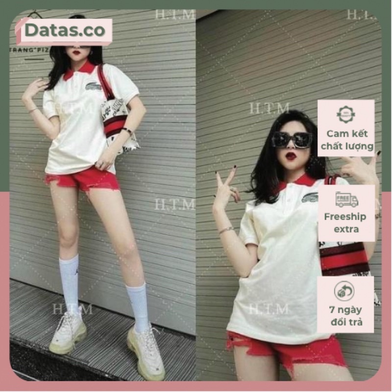 Áo Polo Nữ Lacos Datas.co ❤️ Áo Thun Nữ Có Cổ Cá Sấu