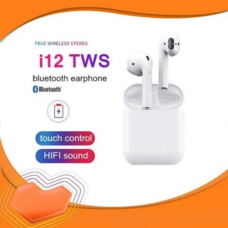 [ GIÁ SIÊU SỐC] Tai Nghe Bluetooth 5.0 i12 TWS [CẢM ỨNG VÂN TAY] (Màu trắng)