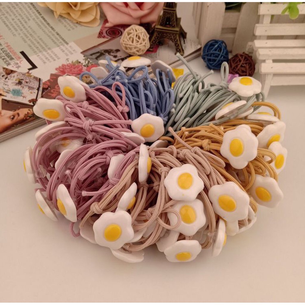 1 Dây Thun Cột Tóc, Buộc Tóc Hình Trứng Ốp La Siêu Đẹp Dễ Thương