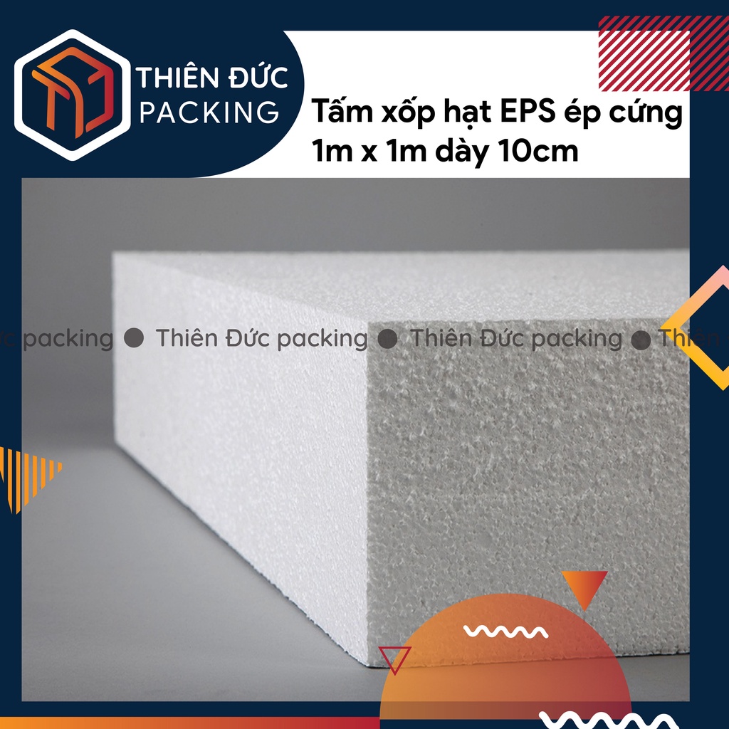 Tấm xốp hạt ép cứng EPS dày 10cm kích thước 100x100cm dùng tôn nền, tôn sàn, cách nhiệt, cách âm, chống nóng