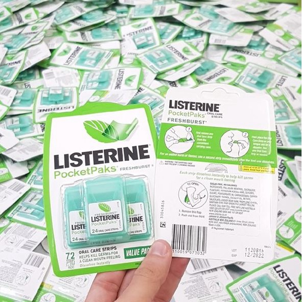 Miếng Ngậm Thơm Miệng Listerine Pocketpaks Freshburst 72 miếng