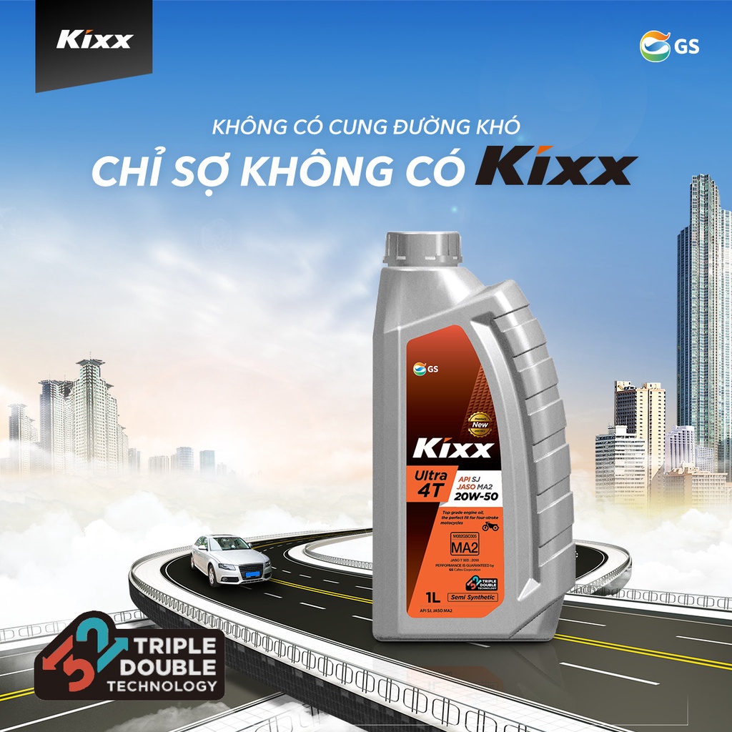 Nhớt Kixx 10W-40 Fully Synthentic tổng hợp hoàn toàn chai 1L nhập khẩu Hàn Quốc