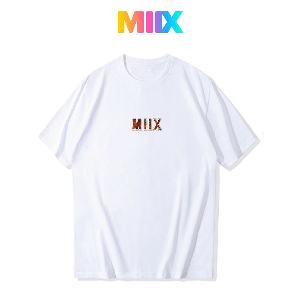 Áo thun nữ tay lỡ form rộng hoạt tiết chữ phối hình năng động unisex Miix basic tee màu trắng MT019