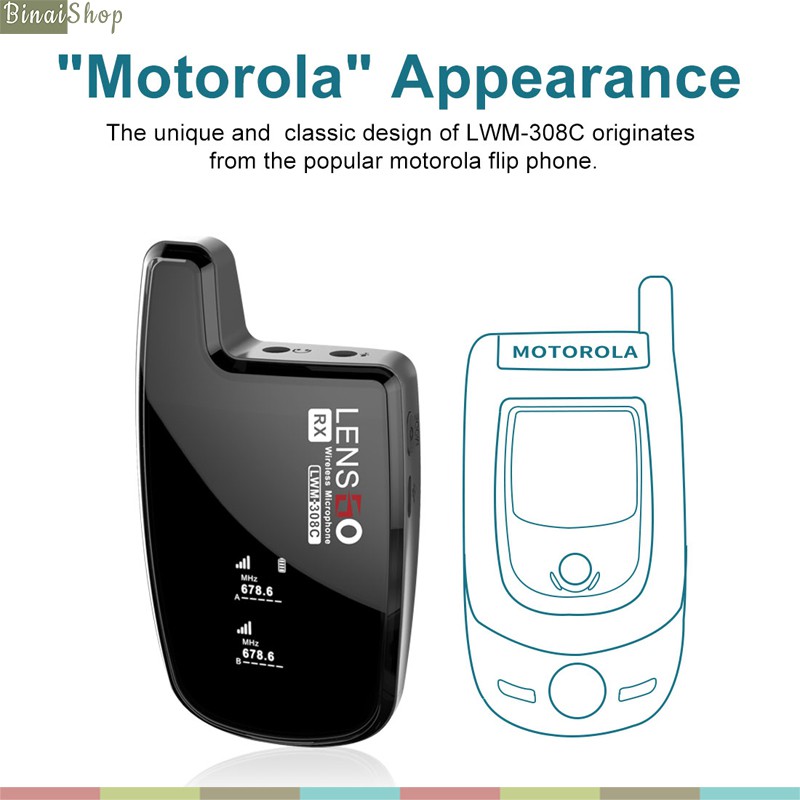 Lensgo LWM-308C double - Micro Cài Áo Không Dây, Sóng UHF, Phạm Vi Hoạt Động 50m