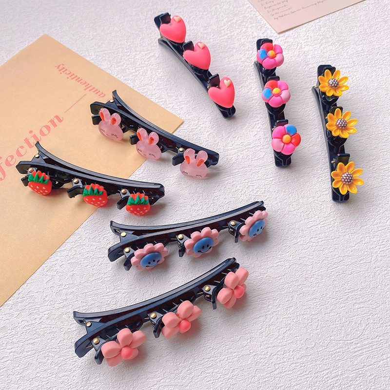 Kẹp Tóc Bện Đính Hoa Phong Cách Công Chúa Ngọt Ngào Cho Bé Gái