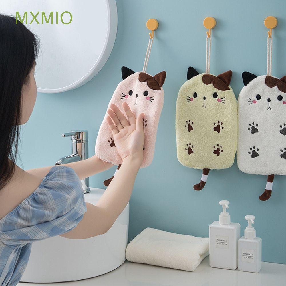 Khăn lau tay siêu thấm hút nhanh khô thêu hình chú mèo đáng yêu nhiều màu sắc