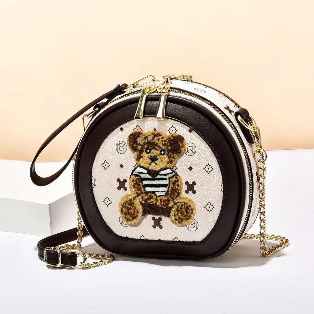 Túi Đeo Chéo Dây Xích Dáng Tròn Nhỏ Phong Cách Thời Trang Mới Cho Nữ