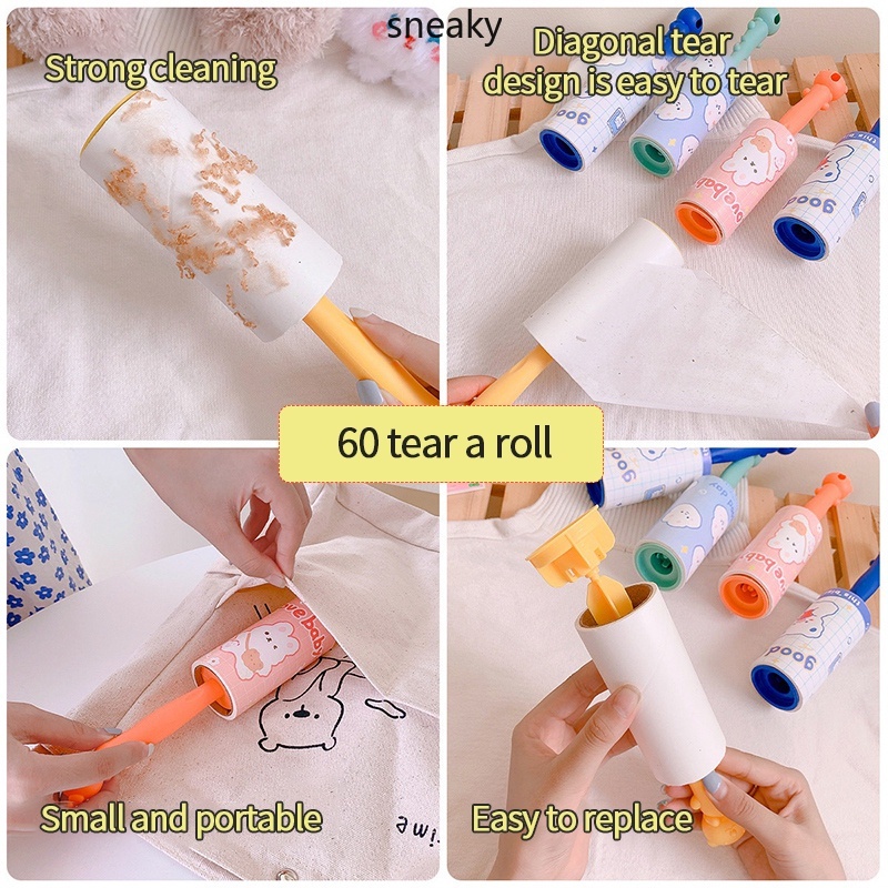 Cây lăn loại bỏ bụi bẩn và lông tóc độ dính mạnh có thể tái sử dụng được