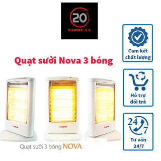 Quạt sưởi cho bé cao cấp 3 bóng điều chỉnh nhiệt - Quạt sưởi cho bé với bóng halogen không khô da, lưới bảo vệ an toàn