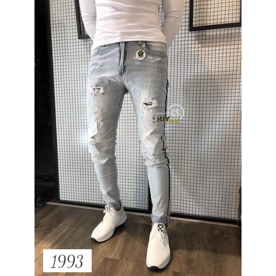 QUẦN JEANS NAM  RÁCH CÁ TÍNH VIỀN