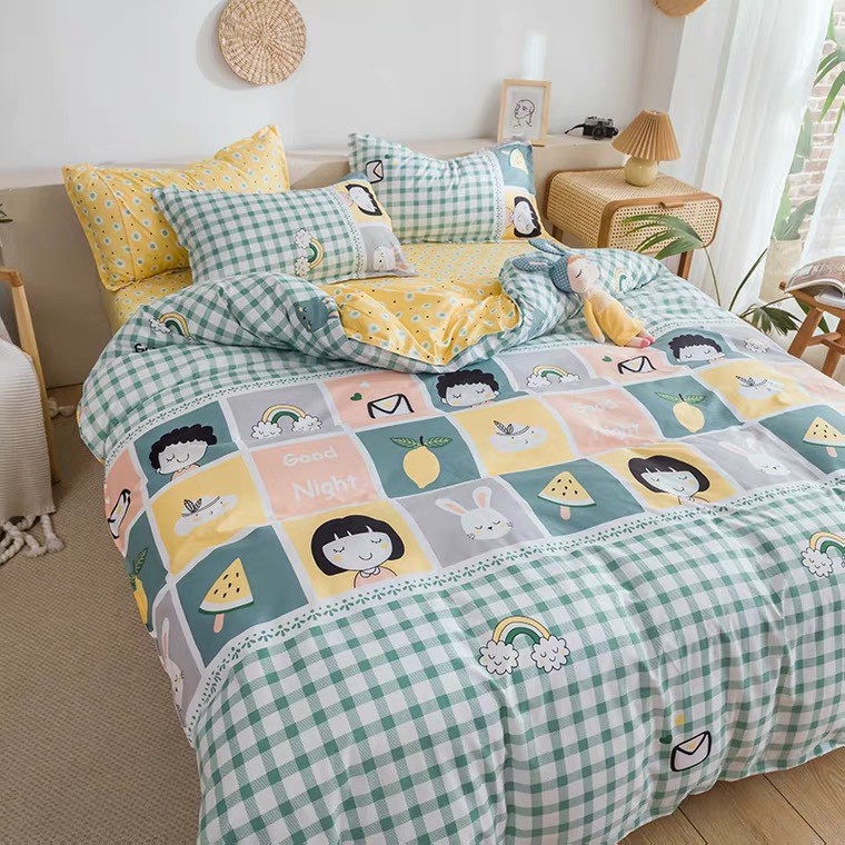 [Mã LIFEMALL2505 giảm 10% đơn 250K] Bộ chăn ga gối cotton 3D Mịn Decor dễ thương thoáng mát mềm mịn | BigBuy360 - bigbuy360.vn