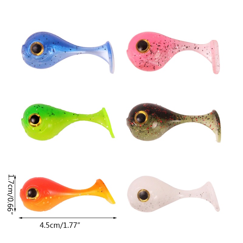 QQ Set 10 Mồi Câu Cá Giả Hình Chữ T Bằng PVC Mềm