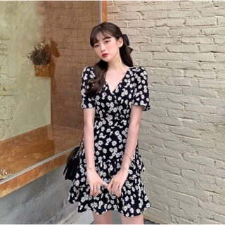 Đầm hoa cúc trắng tim chéo - Daisy5 Dress